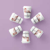 Kleurrijke Roze Flamingo, aanpasbaar Papieren Bekers