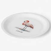Kleurrijke Roze Flamingo, aanpasbaar Papieren Bordje (Gekanteld)