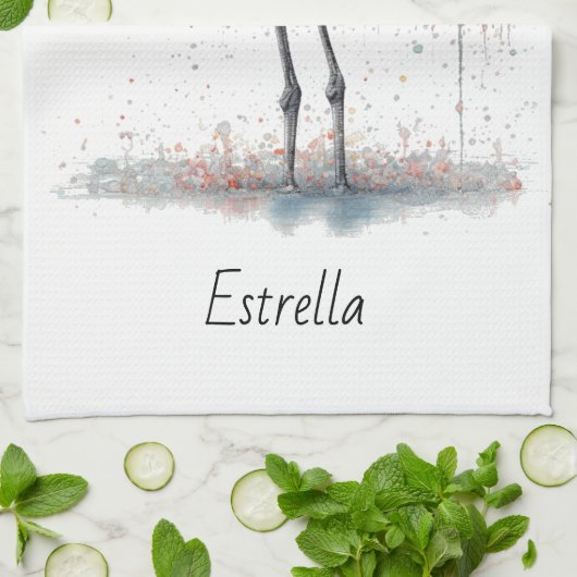 Kleurrijke Roze Flamingo, aanpasbaar Theedoek (Gevouwen)