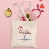 Kleurrijke Roze Flamingo, aanpasbaar Tote Bag