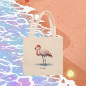 Kleurrijke Roze Flamingo, aanpasbaar Tote Bag