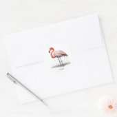 Kleurrijke Roze Flamingo, aanpasbaar Vierkante Sticker (Envelop)
