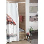 Kleurrijke Roze Flamingo in pointillisme Douchegordijn