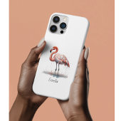 Kleurrijke roze flamingo in pointillisme stijl Case-Mate iPhone case