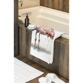 Kleurrijke roze flamingo in pointillisme stijl strandlaken