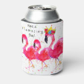 Kleurrijke Roze Flamingo Koelbox Blikjeskoeler (Blikje Achterkant)