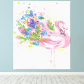 Kleurrijke roze flamingo print kunstliefhebbers (Insitu (Houten vloer))
