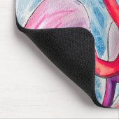 Kleurrijke roze flamingo waterverf kunst muismat (Hoek)