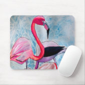 Kleurrijke roze flamingo waterverf kunst muismat (Met muis)