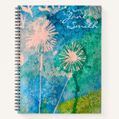 Kleurrijke roze flamingo waterverf kunst notitieboek (Voorkant)