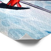 Kleurrijke roze flamingo waterverf kunst poster (Hoek)