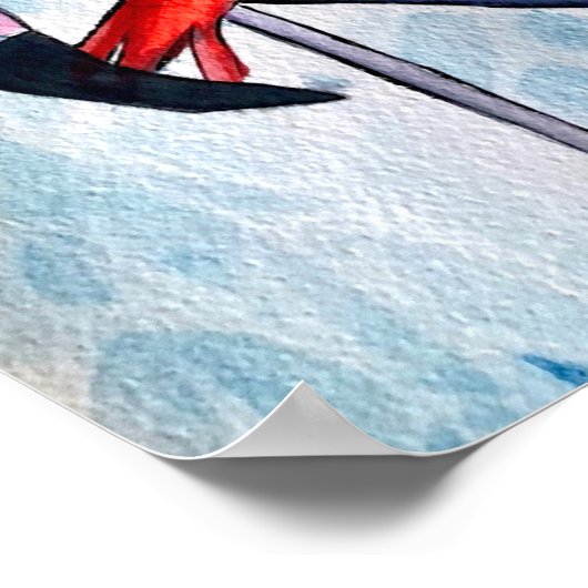 Kleurrijke roze flamingo waterverf kunst poster (Hoek)