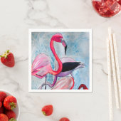Kleurrijke roze flamingo waterverf kunst servet (Insitu)