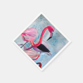 Kleurrijke roze flamingo waterverf kunst servet (Hoek)