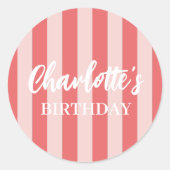 Kleurrijke Roze Fun Heldere Kleur Minimalistische  Ronde Sticker (Voorkant)