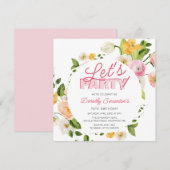 Kleurrijke Roze Gele Lente Bloemen 70ste Verjaarda Kaart (Voorkant / Achterkant)