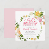 Kleurrijke Roze Gele Lente Bloemen 80ste Verjaarda Kaart (Voorkant / Achterkant)