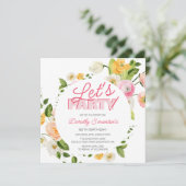 Kleurrijke Roze Gele Lente Bloemen 80ste Verjaarda Kaart (Staand voorkant)