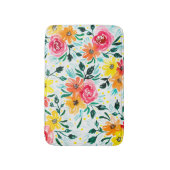 Kleurrijke roze gele Waterverf illustratie Badmat (Voorkant Verticaal)