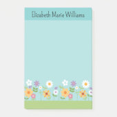 Kleurrijke roze gele wilde bloemen gepersonaliseer post-it® notes (Voorkant)