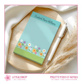 Kleurrijke roze gele wilde bloemen gepersonaliseer post-it® notes