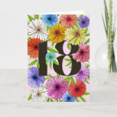 Kleurrijke Roze Gepersonaliseerde 18e Verjaardag B Kaart (Voorkant)