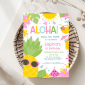 Kleurrijke Roze Groene Ananas Aloha Verjaardag Kaart