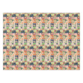 Kleurrijke Roze Groene Paashaas Collage Tafelkleed (Voorkant (Horizontaal))