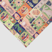 Kleurrijke Roze Groene Paashaas Collage Tissuepapier (Detail)