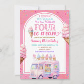 Kleurrijke roze ijs schreeuw voor ijs vierde kaart (Voorkant)