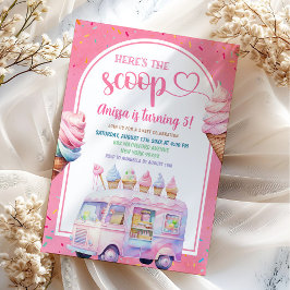 Kleurrijke roze ijswagen Hier is de scoop Kaart