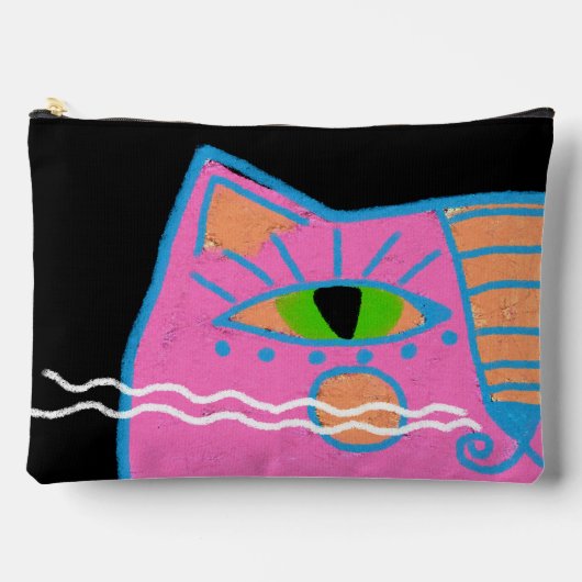 Kleurrijke Roze Kat Abstracte Kunst Etui (Voorkant)