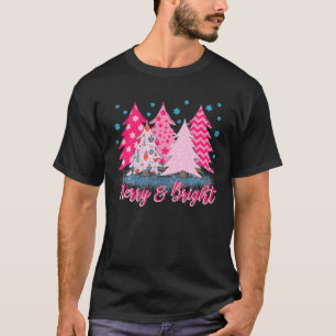 Kleurrijke Roze Kerstboom Roze T-shirt