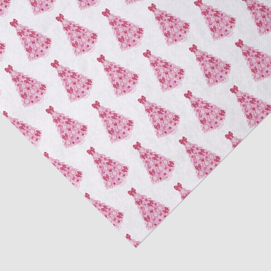 Kleurrijke roze kerstboom tissuepapier (Detail)