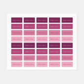 Kleurrijke Roze Kinderen Naam Labels voor Kleding (Vel)