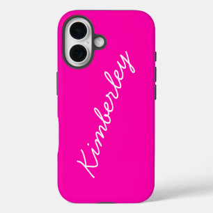 Kleurrijke Roze Neon Monogram Trendy Mode Kleuren iPhone 16 Hoesje