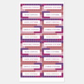 Kleurrijke roze paarse eenvoudige kinderen naam labels (Vel)