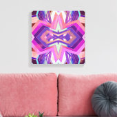 Kleurrijke Roze Paarse Geometrische Vibes Canvas Afdruk (Insitu (Woonkamer))
