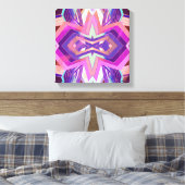 Kleurrijke Roze Paarse Geometrische Vibes Canvas Afdruk (Insitu (Slaapkamer))