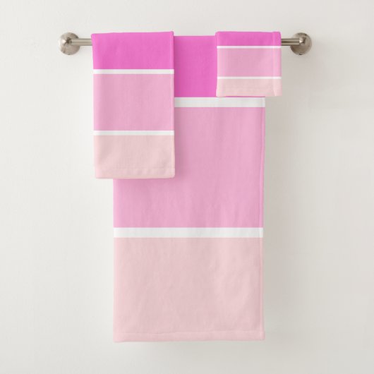 Kleurrijke roze Paarse strips Bad Handdoek (Insitu)