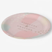 Kleurrijke roze pastel Abstracte kunst Papieren Bordje (Gekanteld)