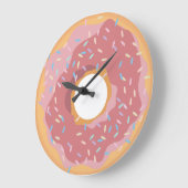 Kleurrijke Roze Pastel Donuts & Sprinkles Patroon Grote Klok (Hoek)