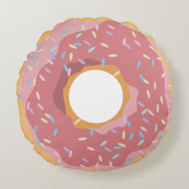 Kleurrijke Roze Pastel Donuts & Sprinkles Patroon Rond Kussen