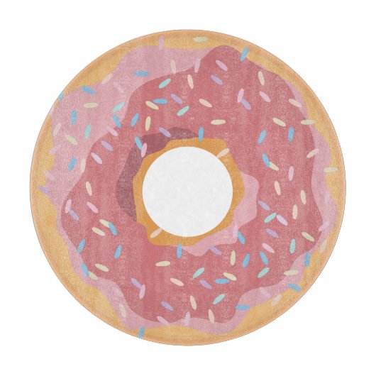 Kleurrijke Roze Pastel Donuts & Sprinkles Patroon Snijplank (Voorkant)
