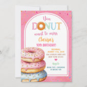 Kleurrijke roze pastel gestrooide donuts verjaarda kaart (Voorkant)