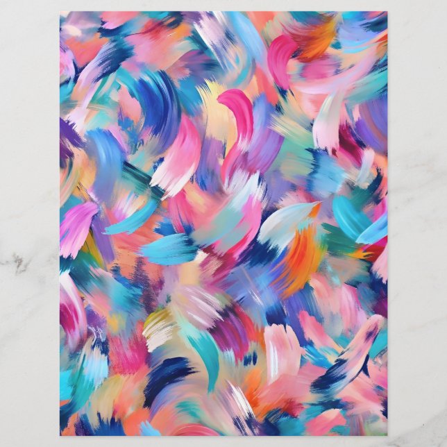 Kleurrijke roze penseelstreken plakboek papier (Voorkant)