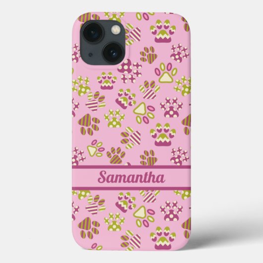 Kleurrijke Roze Pootjes Persoonlijk Case-Mate iPhone Case (Achterkant)