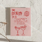 Kleurrijke Roze Praten Dertig Getrokken 30ste Verj Kaart