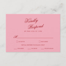Kleurrijke Roze Rode Minimalistische Script Trouw 