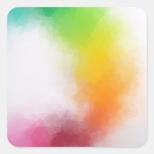Kleurrijke Roze Rood Geel Blauw Groen Abstracte Ku Vierkante Sticker